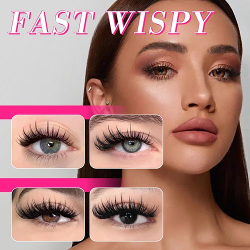 TDANCE Premade Fans Eyelash Extensions 320 Fans Pre Made Fans Lash Extensions Middle Stem Heat Bonded Premade Lash Fans Volume Lash Extensions(320-WISPY-7D-0.05-C-8-15mm)