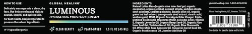 Global Healing Luminous - Premium Luxury Face Moisturizer Cream - Antioxidant Hydration for All Skin Types - 1.7 Oz