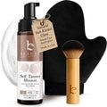 Skiennix Self Tanner Mousse Kit - Natural & Organic Ingredients | Includes Kabuki Brush & Mitt