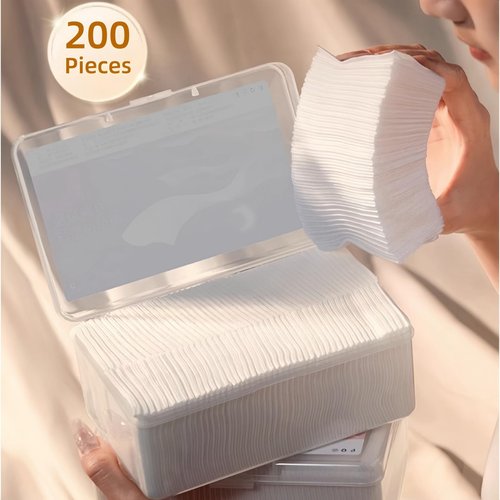 Thin Cotton Pads for Face, Large Hypoallergenic Cotton Pads 200 Count - Stretchable and Lint-Free, Ideal for Face Toner, Makeup Remover and Facial Cleansing - for Daily Cosmetics, Beauty & Personal