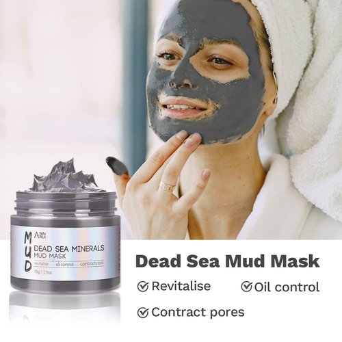 ANAI RUI Face Mask Set - Turmeric Clay, Green Tea & Dead Sea Mud Masks for Oily Skin | Spa Gift Set for Women & Teens, 2.5 oz Each