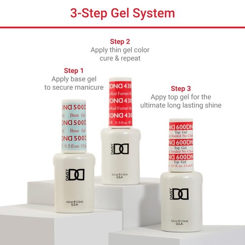 DND Gel Black Polish Set - Chip-Free UV/LED Gel & Air Dry Nail Lacquer Duo | 0.5 Fl Oz Each
