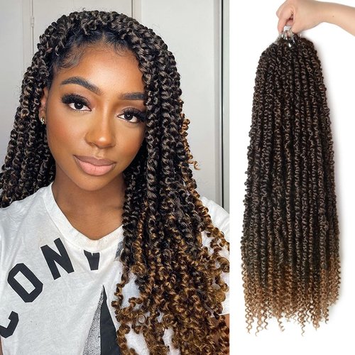 Nice One Pre-Twisted Passion Twist Hair 16 Inch, 112strands Passion Twist Crochet Hair for Women 8 Packs Pre-Looped Passion Twists Braiding Synthetic Hair Extensions (16 Inch (Pack of 8), T30)