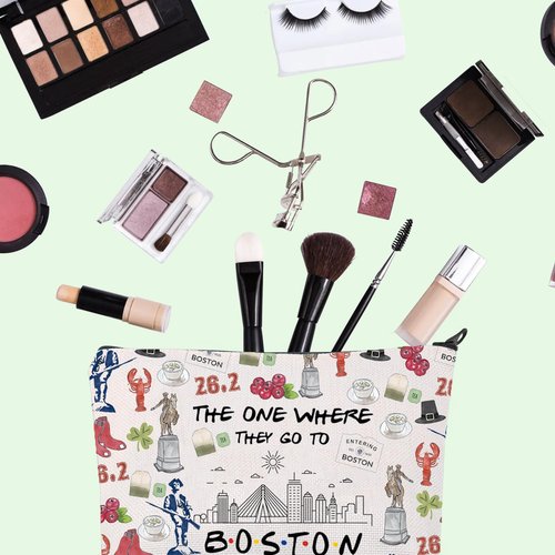 FOTAP Boston Trip Makeup Bag - Souvenir Travel Bag for Boston Housewarming or Vocation Gifts