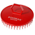 Bossman Scalp Massager & Shampoo Brush - 3 Inch Red Scalp Exfoliator & Head Scrubber for Hair and Beard Care