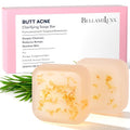 BellamiLuxx Body Acne Soap Bar: Antibacterial Bar for Butt, Thighs, Back, Body Acne, Folliculitis & Fungal Prone Skin - Tea Tree Oil, Sulfur & Salicylic Acid Soap - Reduce Bumps, Clogged Pores