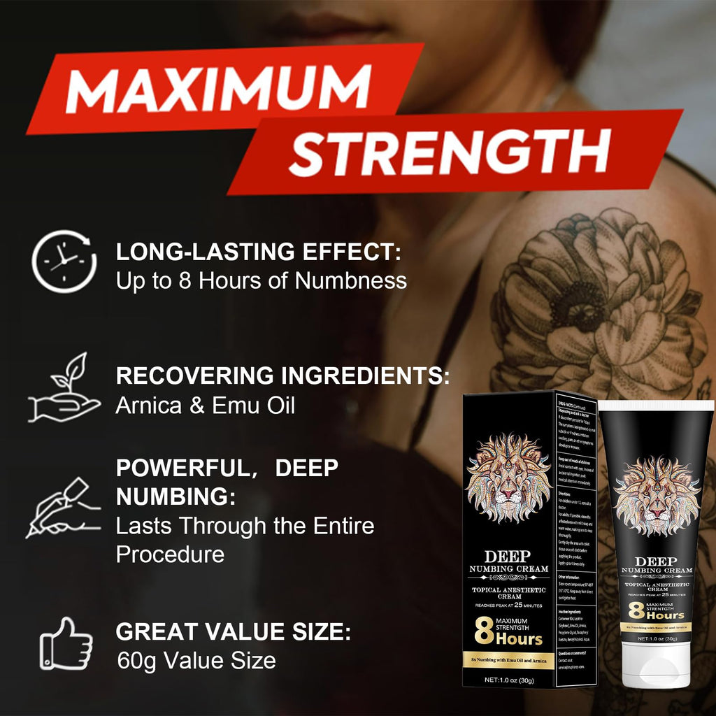 YYSDMVY Numbing Cream: Long Lasting Numbing Cream with Menthol 1% - Emu Oil and Arnica，Non-Greasy，NDC: 84010-159-01-1 Fl Oz (Pack of 1