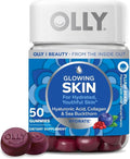 OLLY Glowing Skin Gummies - Hydrated & Youthful Skin with Hyaluronic Acid & Collagen Peptides | 50 Count
