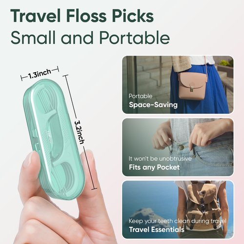 300 Dental Floss Picks, 30 Packs Dental Flossers with Floss Pick Case, Stocking Stuffers Adults, Bulk Stocking Stuffers for Adults, Party Favors Adult