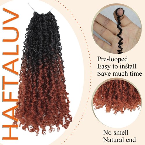 Haftaluv Yanky Twist Crochet Hair - 12 Inch, 9 Packs Pre Looped Mini Twist Synthetic Curly Crochet Hair Extensions For Black Women