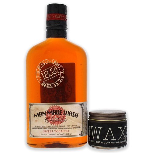 18.21 Man Made Luxury Gift Set - 3-in-1 Shampoo, Conditioner & Body Wash | Sweet Tobacco or Spiced Vanilla Fragrance