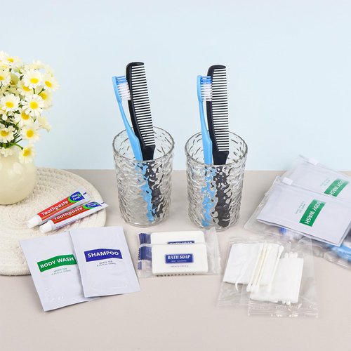 Pack of 50 Basic Toiletry Kits, Hygiene Kit Bulk, Individually Packed, Homeless Care Package Supplies Travel Size Toiletry Kit for Men Women Charity Reusable Toiletry Bag