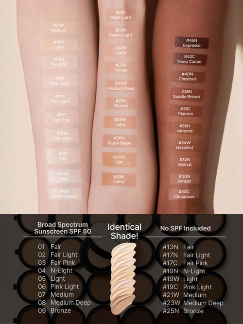 JUNG SAEM MOOL Essential Skin Nuder Cushion | Natural Finish, Buildable Coverage Cushion Foundation by Korean Makeup Artist (Refill Not Included, 0.49 Fl Oz), 21W Medium