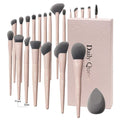 20pcs Pink Essential Makeup Brush Set Professional Powder Concealers Eye shadows Blush Eyeliner Eyebrow Contour Eye blending foundation kit (20pcs brush set)