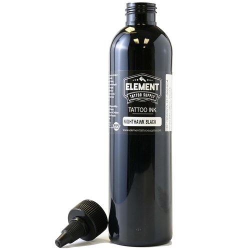 Element Tattoo Supply Nighthawk Black Tattoo Ink 8oz Deep Dark Black Pigment Professional Grade Smooth Flow Bold Solid Lining Shading Fade Resistant Trusted Tattoo Ink for Artists