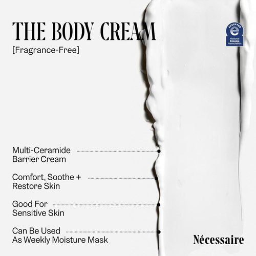 Nécessaire The Body Cream - Rich Barrier Repair With 5% Niacinamide & Ceramides | Fragrance-Free, 200 ml