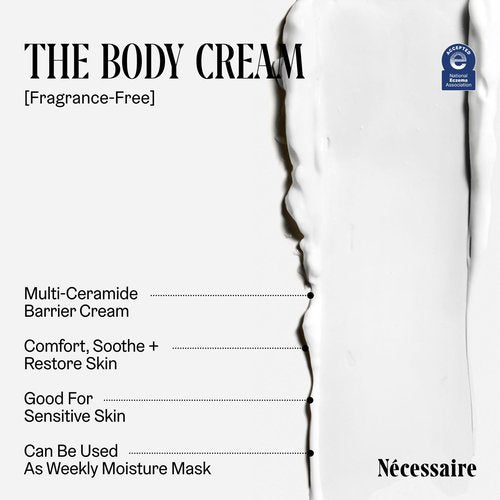 Nécessaire The Body Cream – Fragrance-Free Barrier Repair Body Moisturizer with Niacinamide, Ceramides & Hyaluronic Acid – Rich Hydration for Dry, Sensitive Skin – Dermatologist-Tested – 6.8 oz