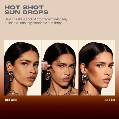 Morphe Hot Shot Sun Bronzing Drops - Liquid Bronzer with Niacinamide for Glowing Skin | Bronze Bombshell (1 Fl Oz)