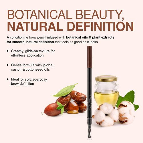 Palladio Brow Pencil & Brush - Perfectly Defined Eyebrows in Taupe Color