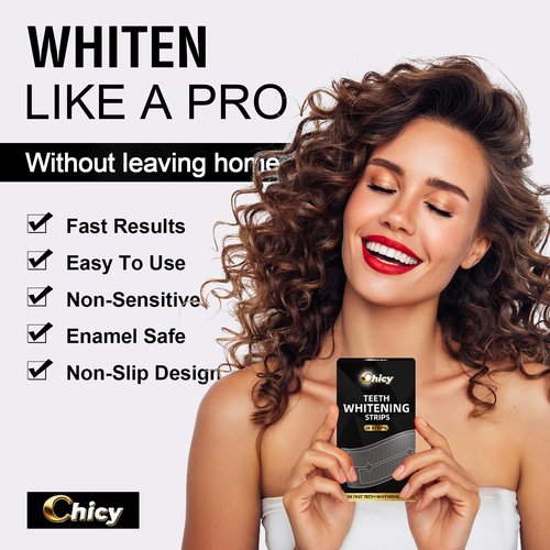 Teeth Whitening Strips 14 Treatments - Whitening Strips, Fast Remove Smoking, Coffee, Wine Stains, Teeth Whitening Kit Pack of 28 Non-Slip Strips