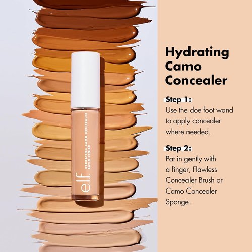 e.l.f. Hydrating Camo Concealer - Full-Coverage Formula for Blemishes & Under-Eye Circles | Vegan, Tan Neutral