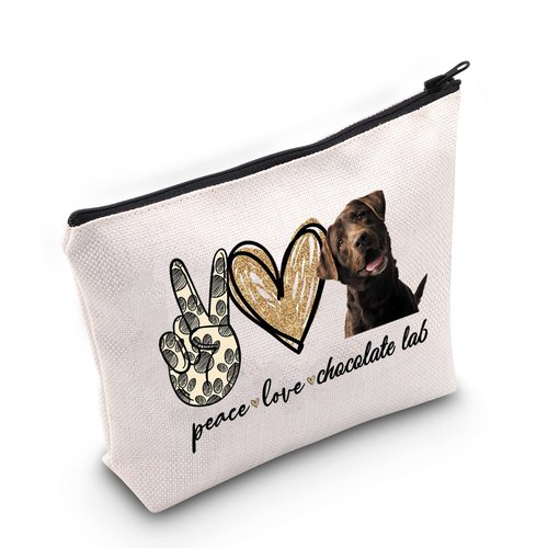 LEVLO Cosmetic Make Up Bag Make Up Zipper Pouch Bag For Dog Lover (Peace Lab)