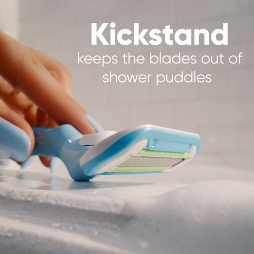 Gillette Venus Extra Smooth Razor for Women, Includes 1 Reusable Razor Handle + 4 Refills, 5-Bladed, Ergonomic No-Slip Gel Handle and Shower Holder, Holiday Gifts for Women