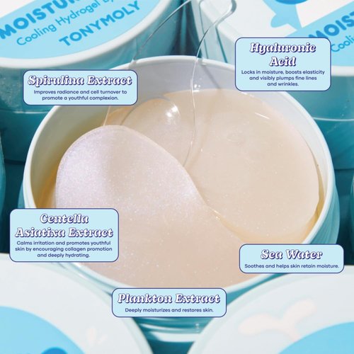TONYMOLY Cooling Hydrogel Under Eye Patches - Moisture Boost Treatment with Retinol & Collagen | 30 Pairs