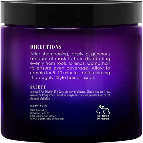 Botanic Hearth Purple Hair Mask - Sulfate & Paraben Free Treatment for Blonde, Silver & Gray Hair | 8 Fl Oz