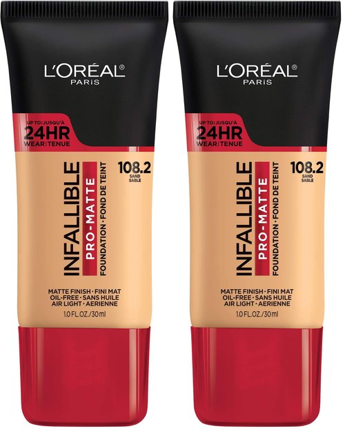 L'Oreal Paris Cosmetics Makeup Infallible Pro-Matte Liquid Longwear Foundation, Sand, 1 fl oz (Pack of 2)