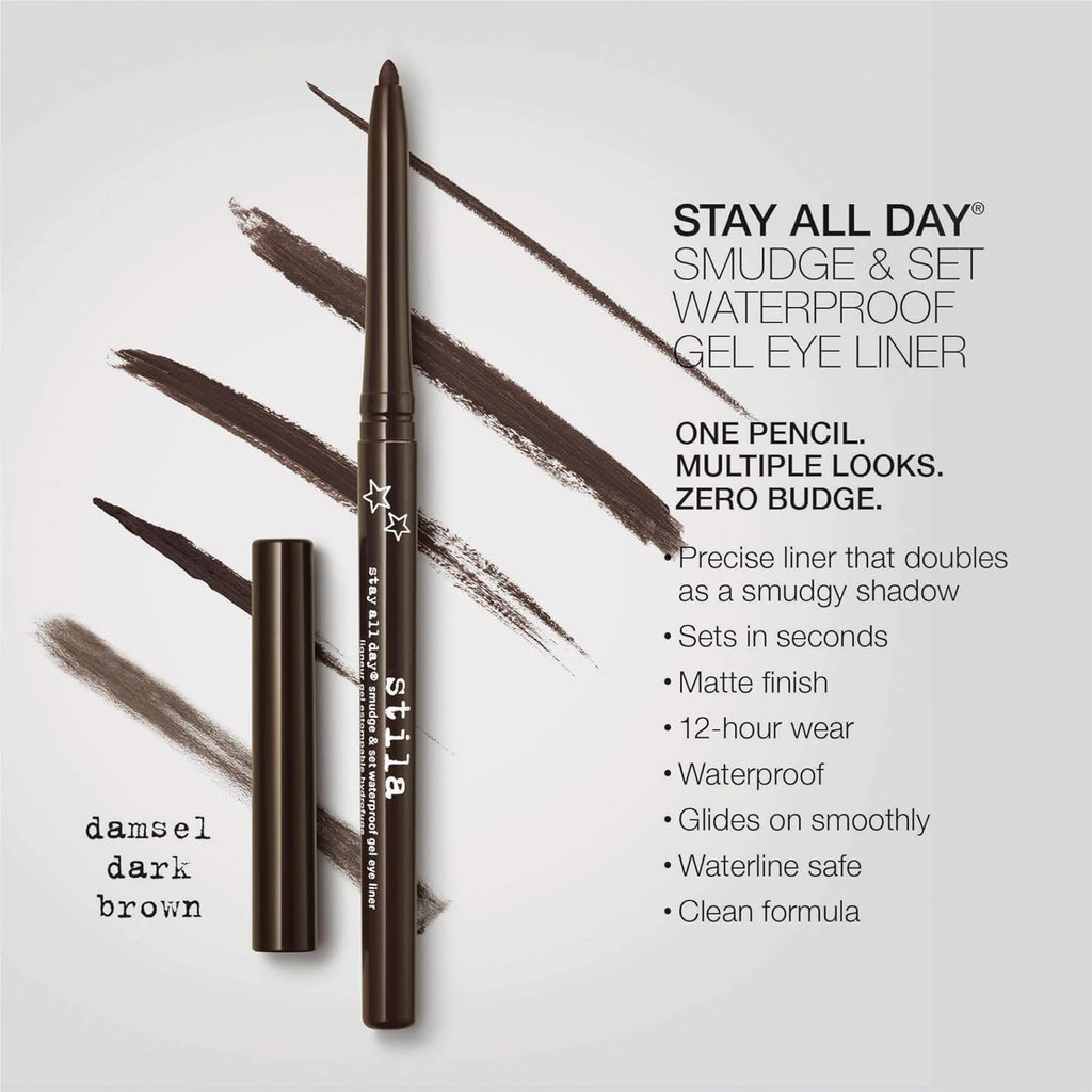Stila Stay All Day® Waterproof Gel Eyeliner - Long-Wear Smudge-Proof Pencil for Tightlining & Smoky Eyes | 12-Hour Fade-Resistant Formula