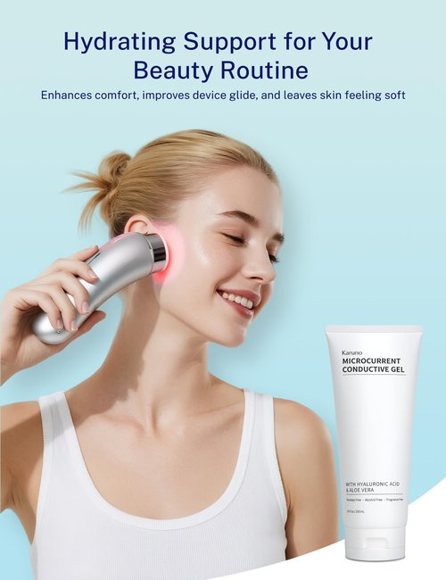 KARUNO 10oz Microcurrent Conductive Gel – Hydrating Gel with Hyaluronic Acid & Aloe Vera – Fragrance-Free, Paraben-Free, Non-Irritating