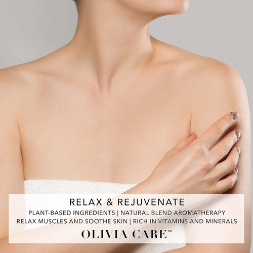 Olivia Care Pink Himalayan Bath Salts - Relieve & Relax Muscles, Exfoliate & Rejuvenate Skin | Natural Ingredients, Fresh Apricot Fig Scent - 12 OZ