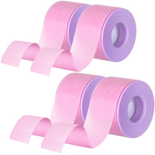 Nuanchu 4 Rolls Lash Tape for Eyelash Extensions Breathable Eyelash Tape for Extensions Adhesive Microporous Lash 0.98 Inch x 3.9 Yard/Roll(Purple)