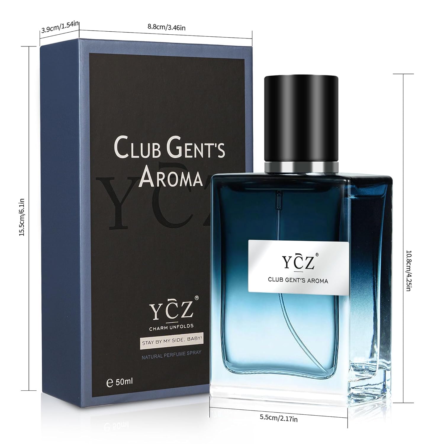 Ycz Club Cologne for Men - 1.7oz Long-Lasting Fragrance with Aromatic Woody Notes | Perfect Gift for Gentlemen