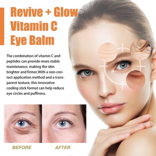 LOYOTICE Vitamin C Eye Balm - Hydrating & Brightening Cream Stick for Dark Circles | 3 Pcs Set