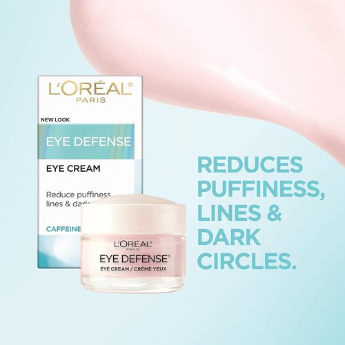 L'Oreal Paris Eye Defense Cream - Caffeine & Hyaluronic Acid for Dark Circles | 0.5 oz