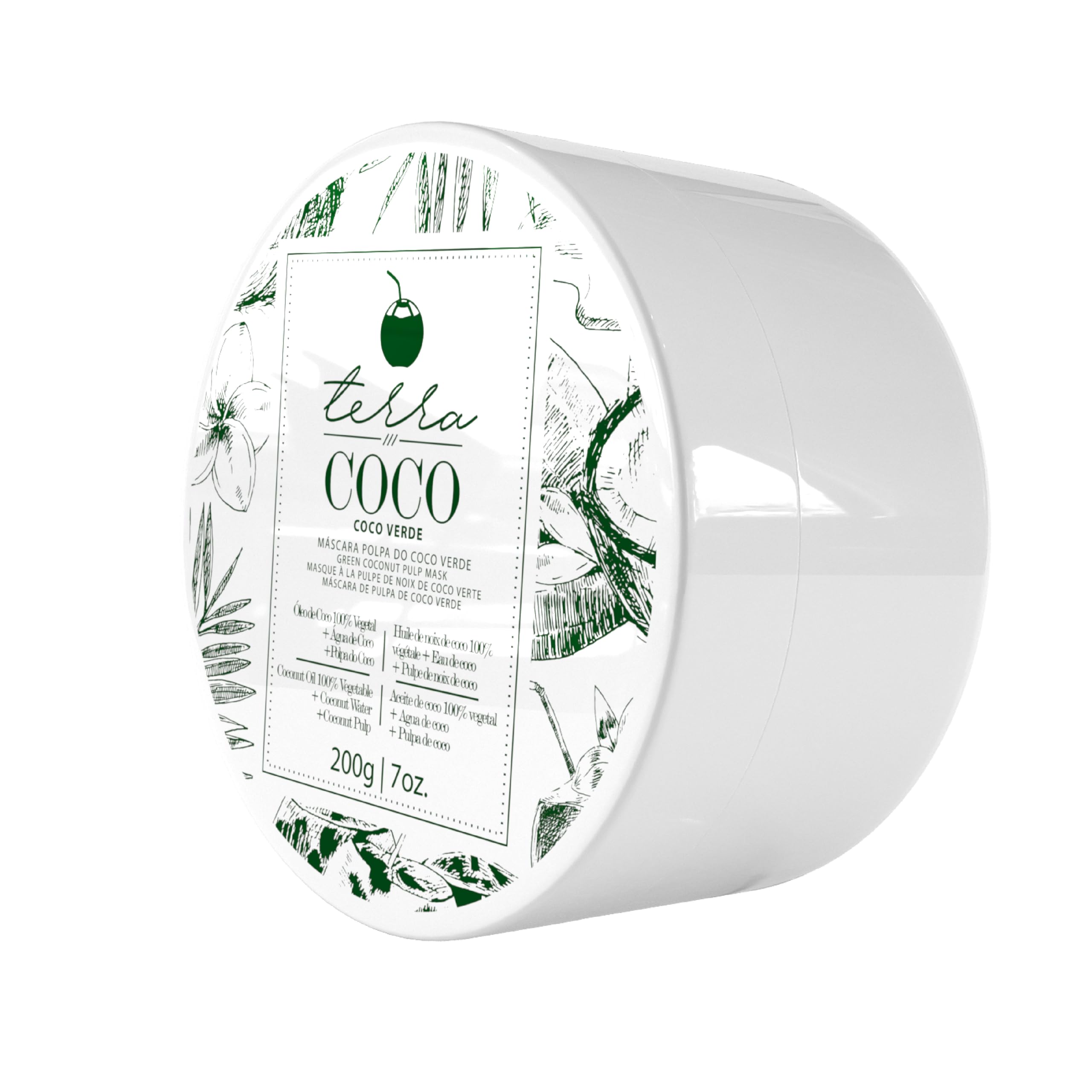 YBERA PARIS Terra Coco Verde Mask | Vegan | Moisturizes and Nourishes | Ideal for Extremely Dry and Worn Hair Damaged by Sun or Chemicals| Removes Dead Cells | Acts as a Sunscreen | 7.0 oz
