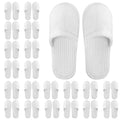 Frcctre 20 Pairs White Disposable Slippers, Closed Toe Soft Coral Fleece SPA Slippers for Women and Men, Comfortable Non-Slip Disposable Slipper for Travel Guests Hotel Home Salon