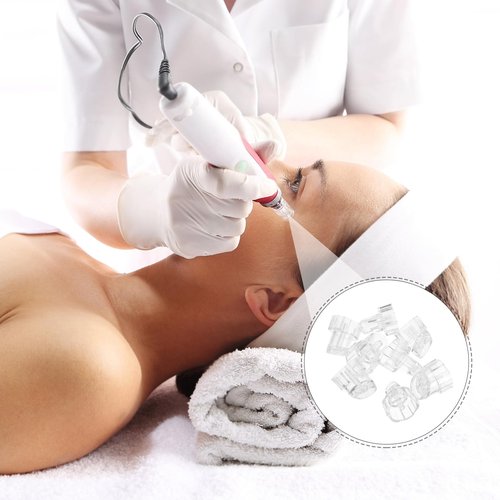 Ipetboom 8pcs Plastic Hydro Facial Machine Tips Heads for Water Oxygen - Beauty Cleaning Suction Machine Replacement Parts Skin Care Aqua Peeling Caps, 1.65cm/0.65in interface inner diameter