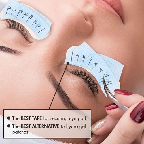 Embagol Lash Tape for Eyelash Extensions Blue Eyelash Tape for Extensions Sensitive Silicone Gel Easy Tear Breathable Medical Microporous Eyelash Extension Tape (0.98in 3.9yd, 6 Rolls)