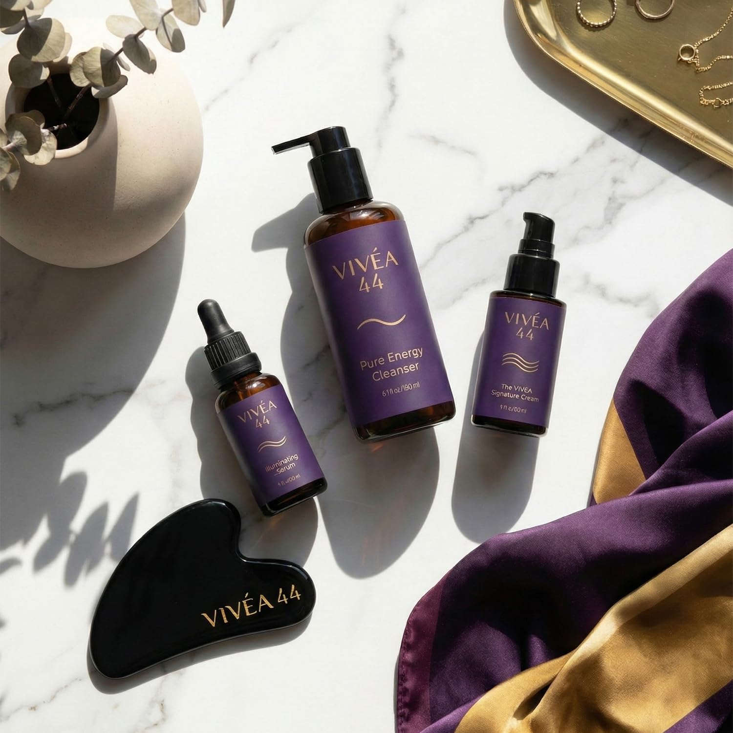 Vivéa Ritual 3-Piece Skincare Set - Cleanser, Vitamin C Serum & Moisturizer for Radiant Skin | Vegan & Cruelty-Free