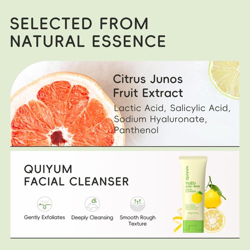 QUIYUM Fruit Skin Care Set, 5 Daily Routine Beauty Skin Care for Teens Girls - Gentle Skincare Gift Sets, Facial Care Set for Women, Christmas Birthday Gift, Stocking Stuffers, Full Size