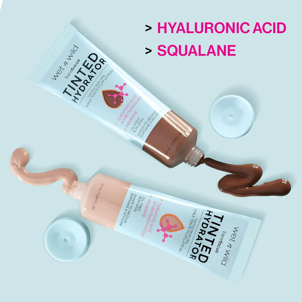 Wet n Wild Bare Focus Tinted Hydrator | Lightweight Buildable Coverage with Hyaluronic Acid - Light Medium