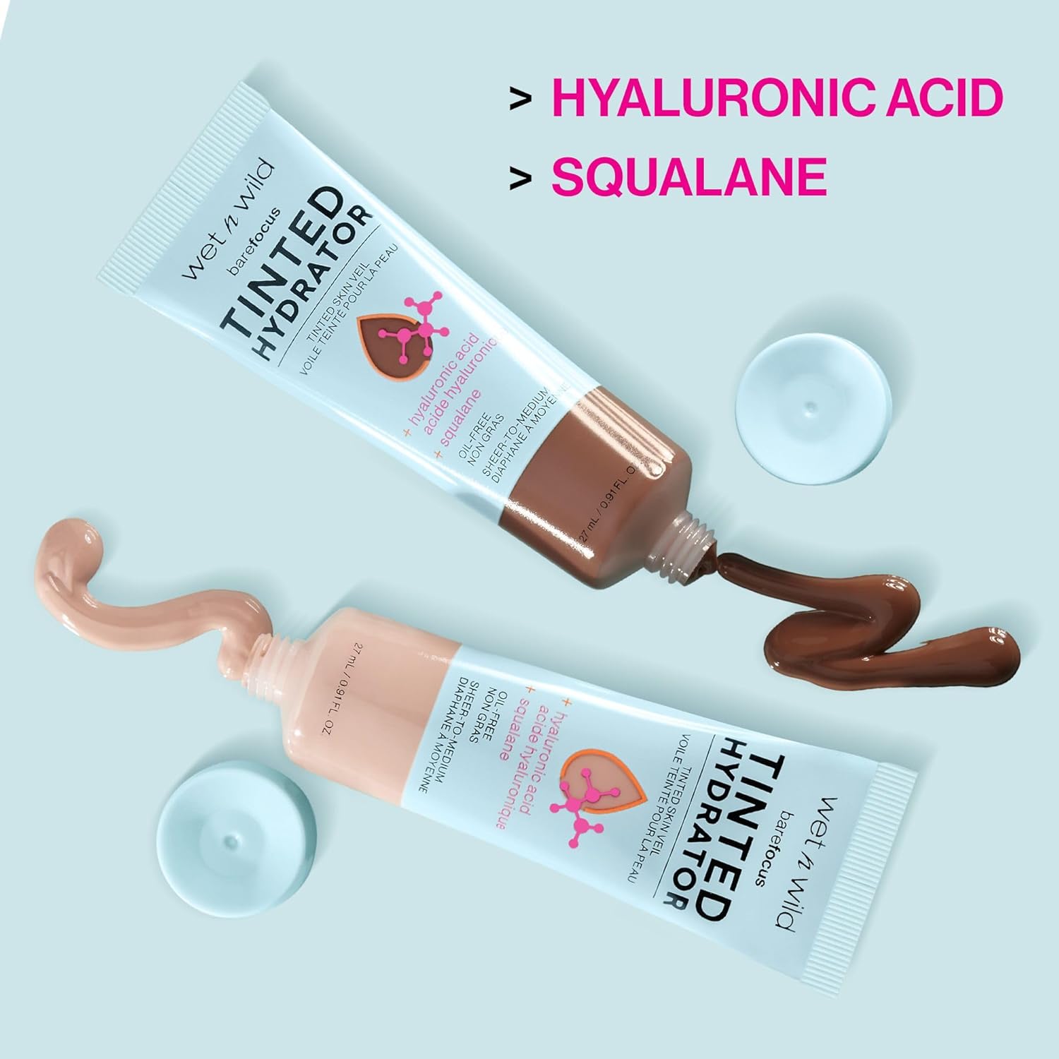 Wet n Wild Bare Focus Tinted Hydrator | Lightweight Buildable Coverage with Hyaluronic Acid - Light Medium