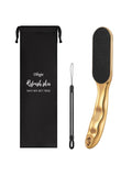 Beyond The Cream Veins Grain Foot File, Nano Glass Foot File, Hard Skin Callus Remover, Professional Pedicure Tool, Anti-Slip Handle Rope & Storage Bag, Ideal Gift for Beauty & Fitness Lovers, Golden