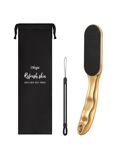 Beyond The Cream Veins Grain Foot File, Nano Glass Foot File, Hard Skin Callus Remover, Professional Pedicure Tool, Anti-Slip Handle Rope & Storage Bag, Ideal Gift for Beauty & Fitness Lovers, Golden