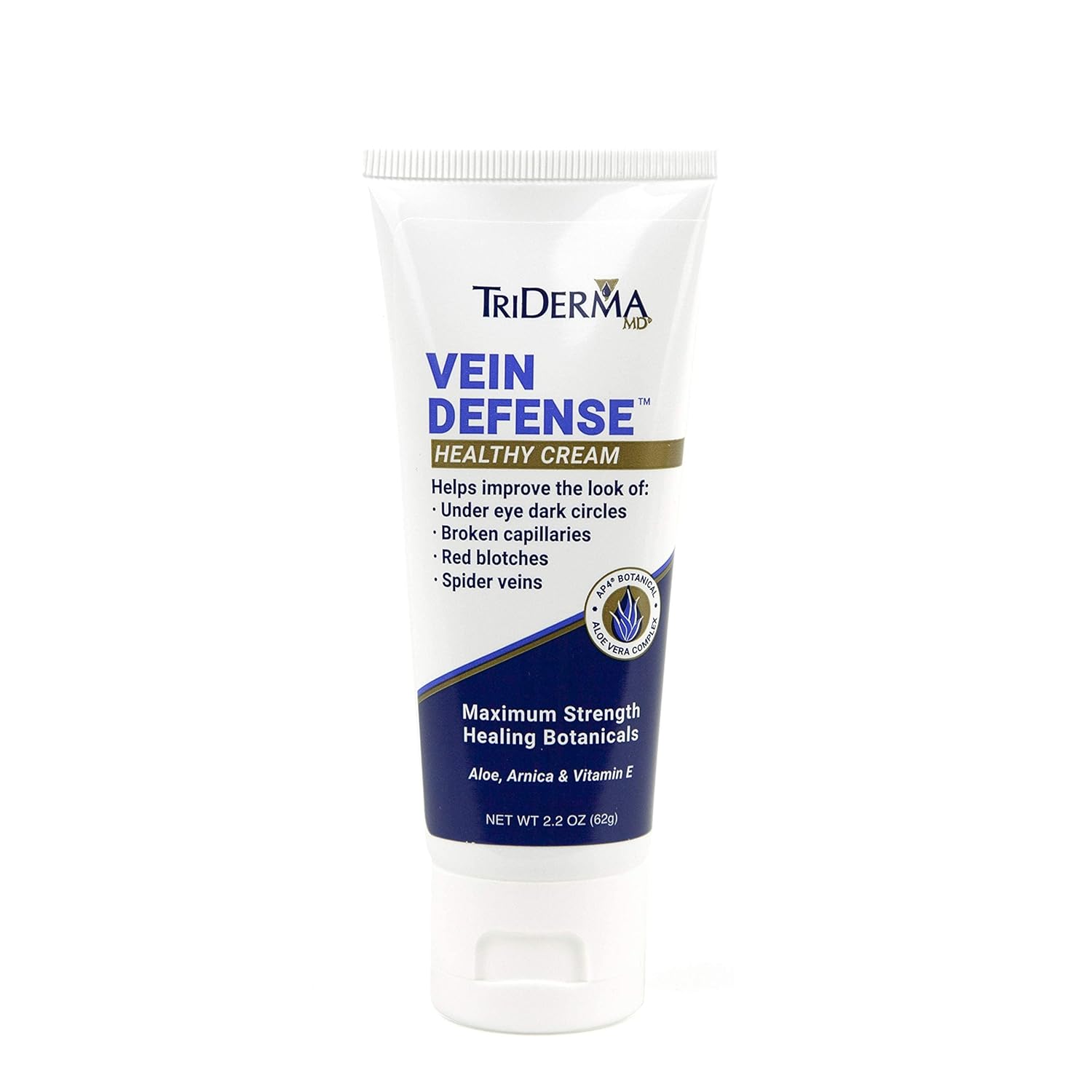 TriDerma Vein Defense Cream - 2.2 Ounces for Healthy Skin, Reduces Spider Veins & Dark Circles