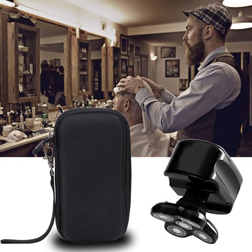 Aproca Case Compatible with Skull Shaver Pitbull Silver PRO SX5 Head and face Shaver, Portable Storage Bag for Accessories (Black-New)