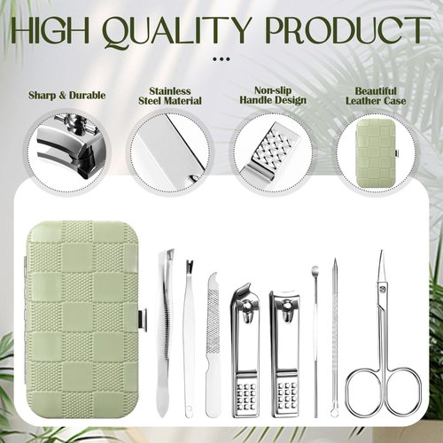 Lanties 24 Sets Manicure Pedicure Bulk Gifts Professional Nail Care Gifts, Travel Nail Clippers Kit 8 in 1 Stainless Steel Pedicure Set with Case Portable Grooming Kits for Women Men(Fresh)